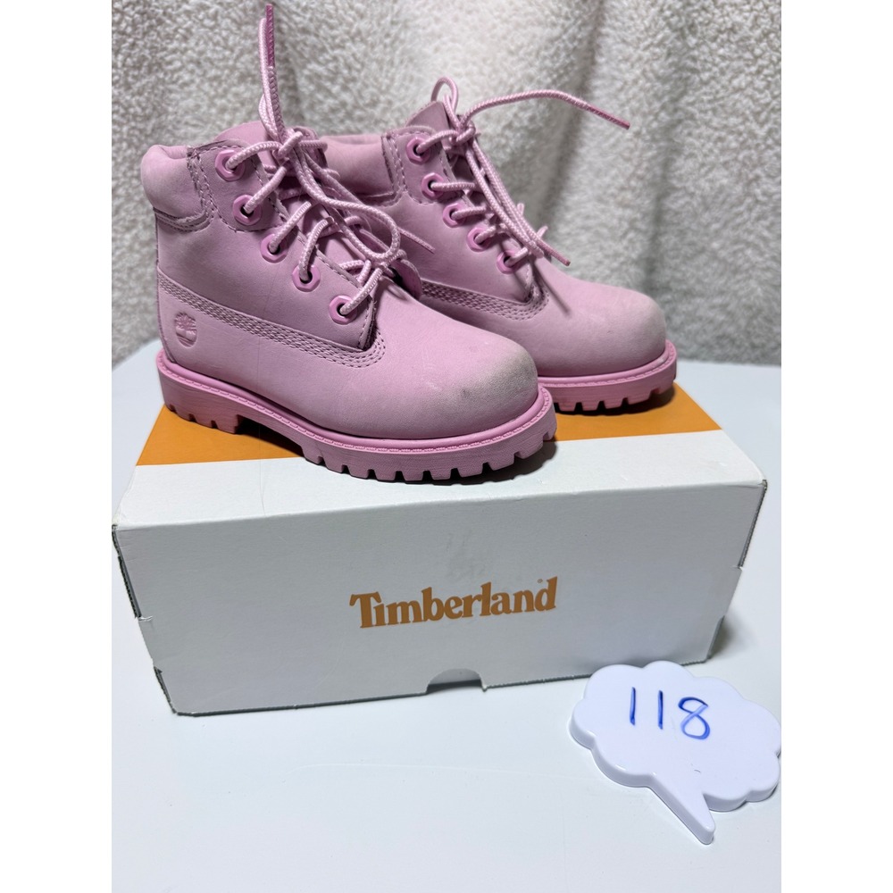 Timberland Premium 6 Inch Waterproof Boot Toddler 8 Light Pink Nubuck 0A6BE6